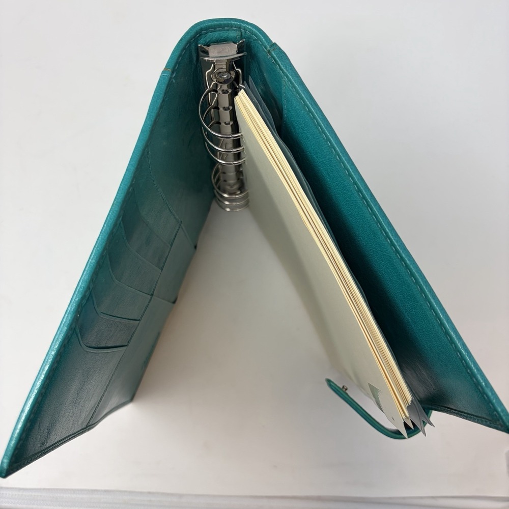Filofax Lockwood A5 Organizer Teal Leather Planner Deluxe Zip Inserts - Picture 4 of 12
